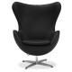 Sedia Replica Egg Chair realizzata in pelle dal designer Arne Jacobsen