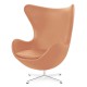 Sedia Replica Egg Chair realizzata in pelle dal designer Arne Jacobsen