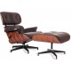 Poltrona Replica Eames Lounge Chair versione premium in pelle anilina e legno di palissandro di Charles & Ray Eames