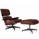 Replica Eames Lounge Chair versione premium in pelle anilina e legno di noce