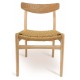Replica sedia nordica CH 23 fatta a mano in legno di frassino